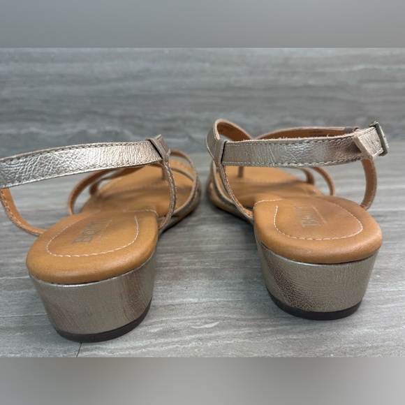Born Sibyl Metallic Leather Strappy Wedge Sandals Womens Size 7 - Picture 5 of 11
